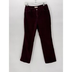 St Johns Bay Pants Petite Straight Leg Size 4 Purple Corduroy Vintage 90s Y2K